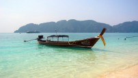 Anchored boat